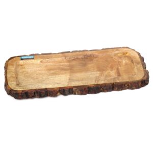 Wooden Logs Bakkal Platter, Serving tray, Mango Wood Platter to serve Pizza(15x7x1 Inches)