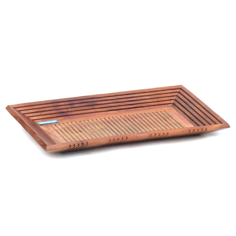 Wooden Rectangular Serving Tray for Tea/Coffee, Sheesham Wood Snacks Serving Tray(12.5x8.5x2 Inches) - Image 2