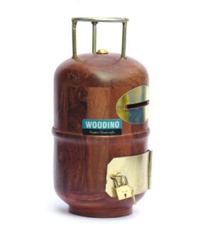 Woodino Sheesham Wood II Cylindrical Money Bank II Piggy Bank II Coin Bank