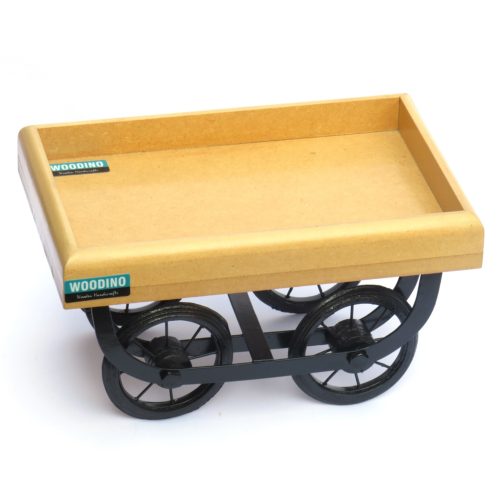 Woodino Wrought iron-MDF Trolley Tray, Hawker/ Rehdi / Redi/ Platter