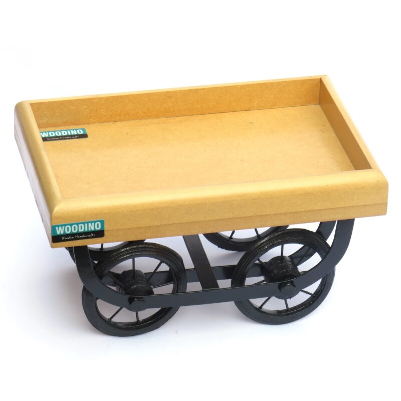 Woodino Wrought iron-MDF Trolley Tray, Hawker/ Rehdi / Redi/ Platter