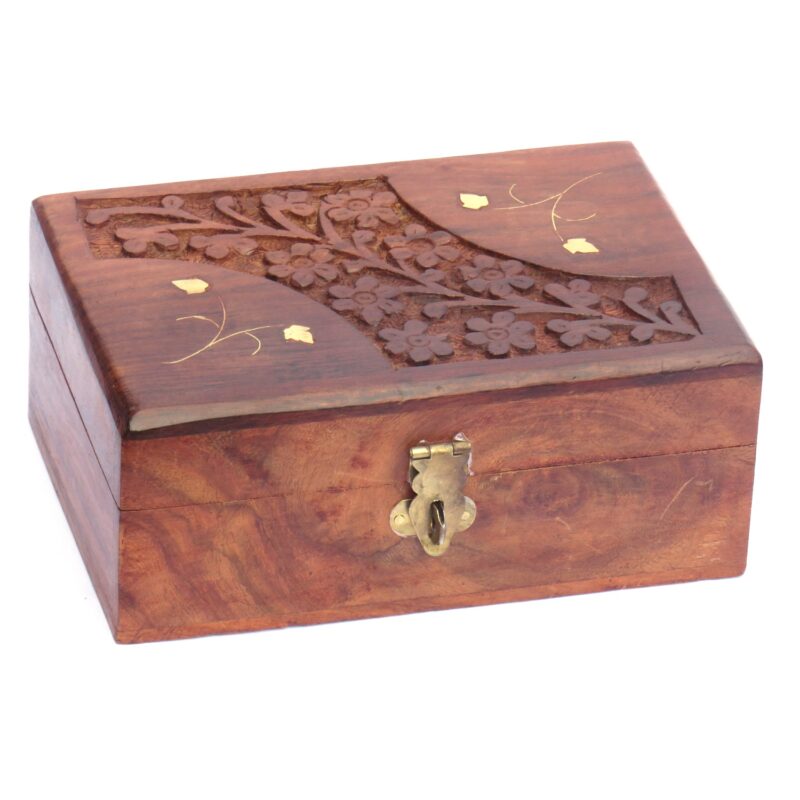 Woodino Jewellery Box II Sheesham Wood Jewel Storage Box