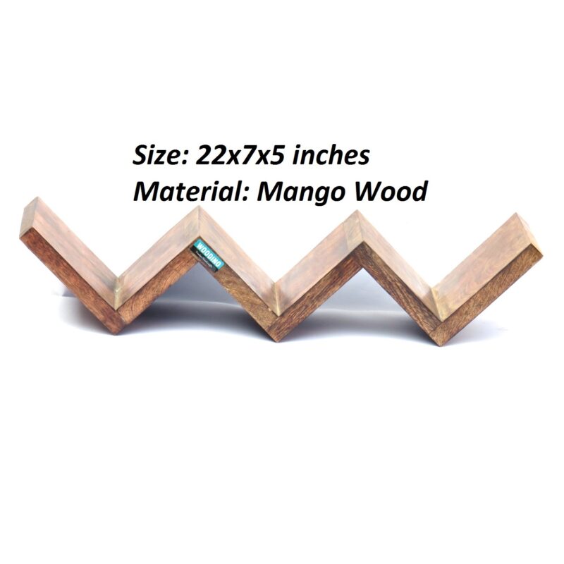 Woodino Wall Shelf II Mango wood W-shaped Shelf