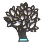 Woodino Key Holder- MDF Wood Tree Key Holder-Black color with 8 hooks