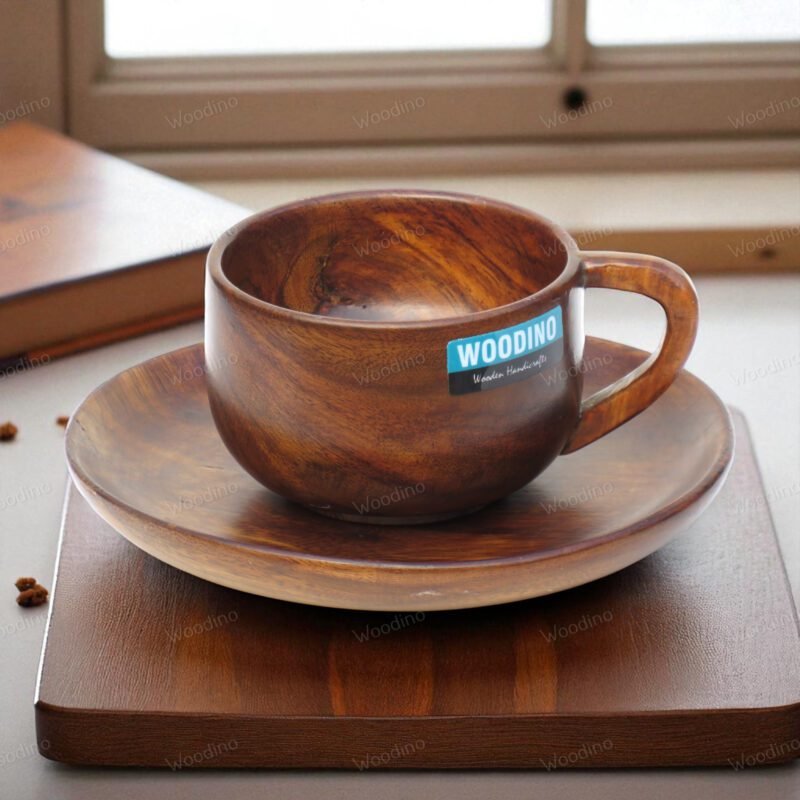 Woodino Sheesham Wood Wine Glass | Single Block Plain | No Joints | Handcrafted Natural Wooden Goblet