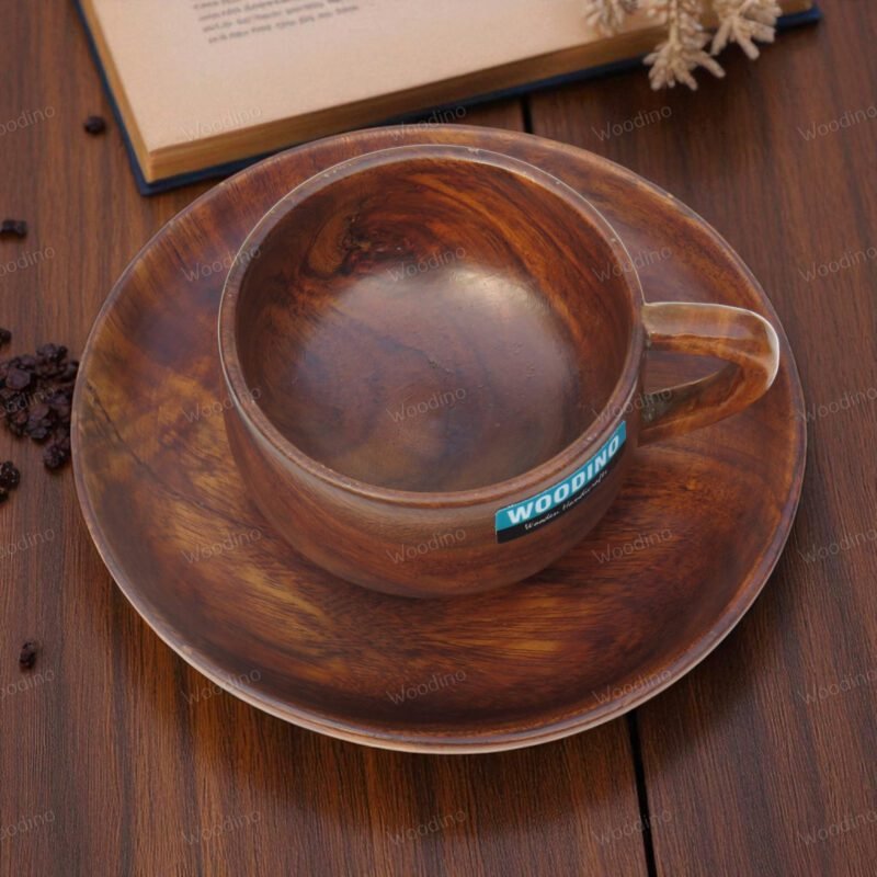 Woodino Sheesham Wood Wine Glass | Single Block Plain | No Joints | Handcrafted Natural Wooden Goblet