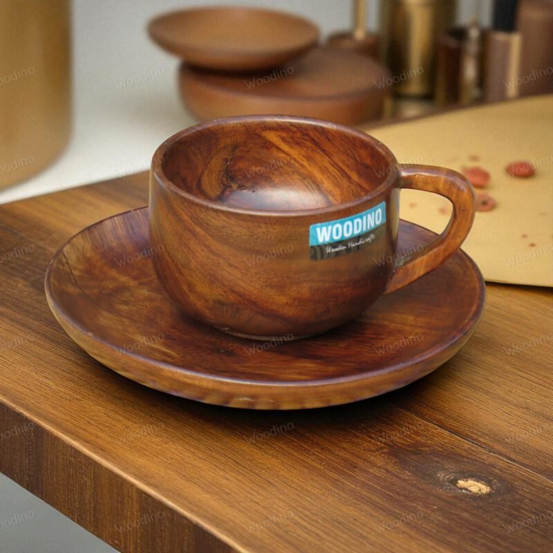 Woodino Sheesham Wood Wine Glass | Single Block Plain | No Joints | Handcrafted Natural Wooden Goblet