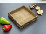 Woodino Mango Wood Serving Tray with Fractal Pattern, Handcrafted Decorative Wooden Tray for Serving, Home Décor, Restaurants & Photoshoots | Artistic Wood Fracking Design | Natural Finish