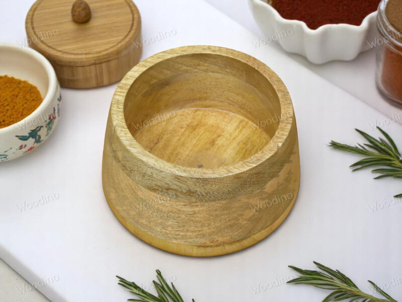 Woodino Mango Wood Storage Jar | 15x11 cm Multipurpose Organizer Container for Snacks, Fruits, Jewelry & More