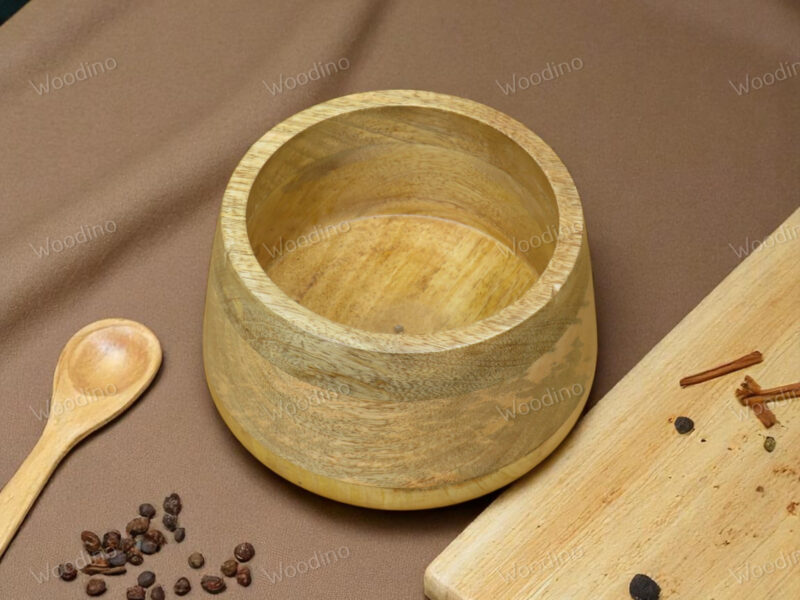 Woodino Mango Wood Storage Jar | 15x11 cm Multipurpose Organizer Container for Snacks, Fruits, Jewelry & More