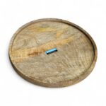 Woodino Round Mango Wood Tray | 11-Inch Wooden Serving & Decor Platter | Rustic Tray for Kitchen, Coffee Table & Home Decor