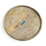 Woodino Round Mango Wood Tray | 11-Inch Wooden Serving & Decor Platter | Rustic Tray for Kitchen, Coffee Table & Home Decor