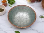 Woodino Mango Wood Salad Bowl with Inner Resin Art – Mother of Pearl Look – Decorative Serving Bowl for Dry Items, Snacks, Fruits – Handcrafted with Epoxy Clear Layer (9x3 Inch - Grey