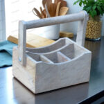mango wood cutlery holder, wooden utensil stand, multipurpose wooden rack, spoon stand, napkin holder, cutlery organizer, wooden kitchen organizer, office table organizer, rustic cutlery rack, handcrafted utensil holder, mango wood decor, dining table organizer, pen and spoon holder