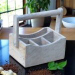 mango wood cutlery holder, wooden utensil stand, multipurpose wooden rack, spoon stand, napkin holder, cutlery organizer, wooden kitchen organizer, office table organizer, rustic cutlery rack, handcrafted utensil holder, mango wood decor, dining table organizer, pen and spoon holder