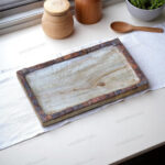 Mango Wood Platter Serving Tray – 15x9 Inch with Rustic Bakkal Chhal Finish