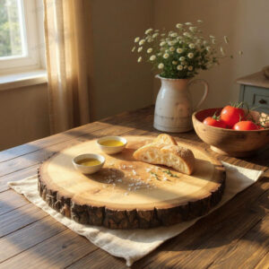 Mango Wood Serving Platter with Bakkal Design