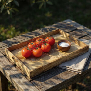 Woodino Solid Mango Wood Serving Tray – 19x13 Inch Plain Design with Natural Polish, Large Wooden Platter for Breakfast, Restaurant & Home Use