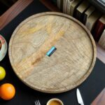 Woodino Round Mango Wood Tray | 11-Inch Wooden Serving & Decor Platter | Rustic Tray for Kitchen, Coffee Table & Home Decor