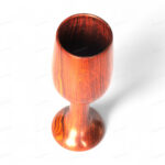 Woodino Sheesham Wood Wine Glass | Single Block Plain | No Joints | Handcrafted Natural Wooden Goblet