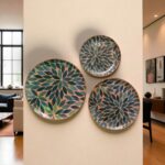 Woodino Premium Wooden Resin Art Wall Plates – Set of 3 | Decorative Vintage Collage Wall Hanging Plates