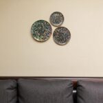 Woodino Premium Wooden Resin Art Wall Plates – Set of 3 | Decorative Vintage Collage Wall Hanging Plates