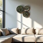 Woodino Premium Wooden Resin Art Wall Plates – Set of 3 | Decorative Vintage Collage Wall Hanging Plates