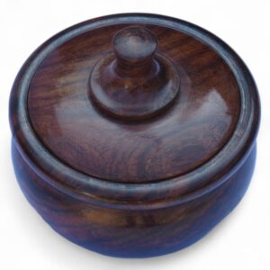 Sheesham Wood Small Dabbi – Multipurpose Plain Wooden Jar for Spices, Salt & Condiments