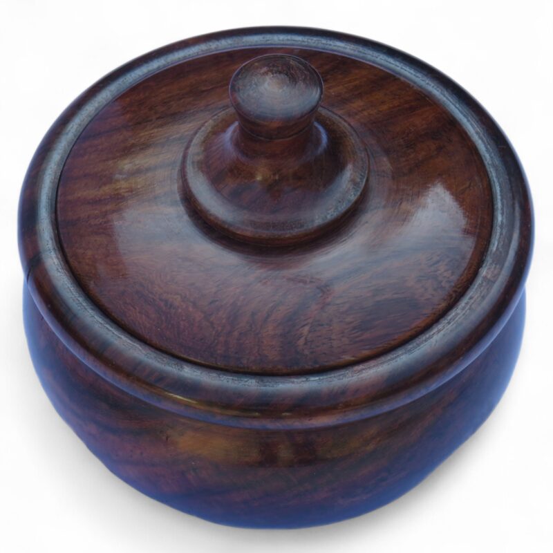 Woodino Sheesham Wood Small Dabbi – Multipurpose Plain Wooden Jar for Spices, Salt & Condiments