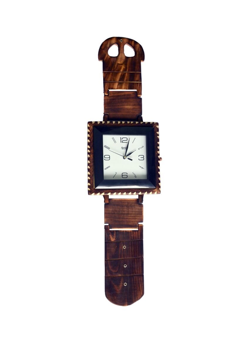 Woodino Woodino Wooden Wall Hanging Clock – Traditional Handcrafted Decorative Analog Wall Watch