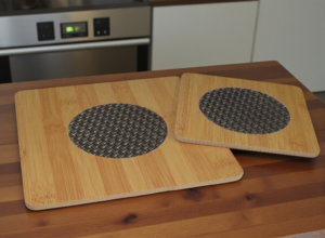 Woodino wooden ( set of 2 ) Heat stand for Pan Pot Holder Detachable, Heat Resistant Hot Pans Non-Slip Pot Holders Placemat for Bowl Dishes Kitchen Cooking Dining & Fry Pan Stand .