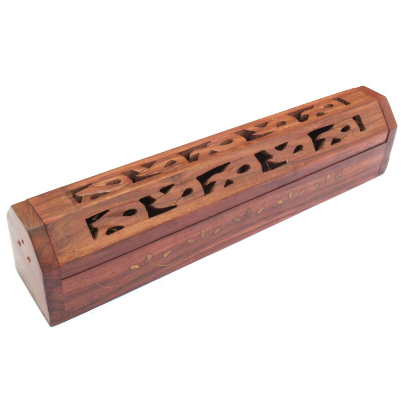 Woodino Sheesham Wood Agarbatti Holder – Dhoop & Incense Stick Stand Beautiful carving work box holder .