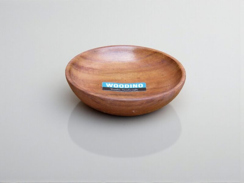 Woodino Woodino Small Sheesham Wood Sauce Plate – 4" Round Wooden Platter for Sauce, Dips | Mini Plate for Restaurants & Hotels