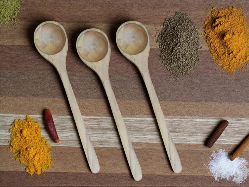 WPE759 (2) Woodino Woodino Natural Wooden Spoon Set – Handcrafted Cooking & Serving Spoons for Nonstick Cookware | Kitchen Utensils Set of 3 (SIZE 11 X 3 ) .