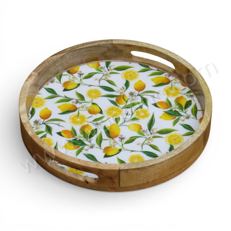Woodino Woodino Lemon Blossom Resin Print Tray (12 Inch)