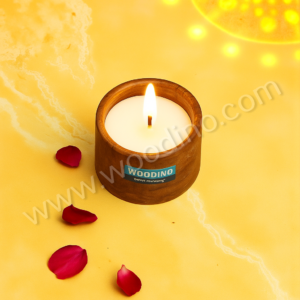 Woodino Sheesham Wood Wax Candle Holder (3x2 Inch)