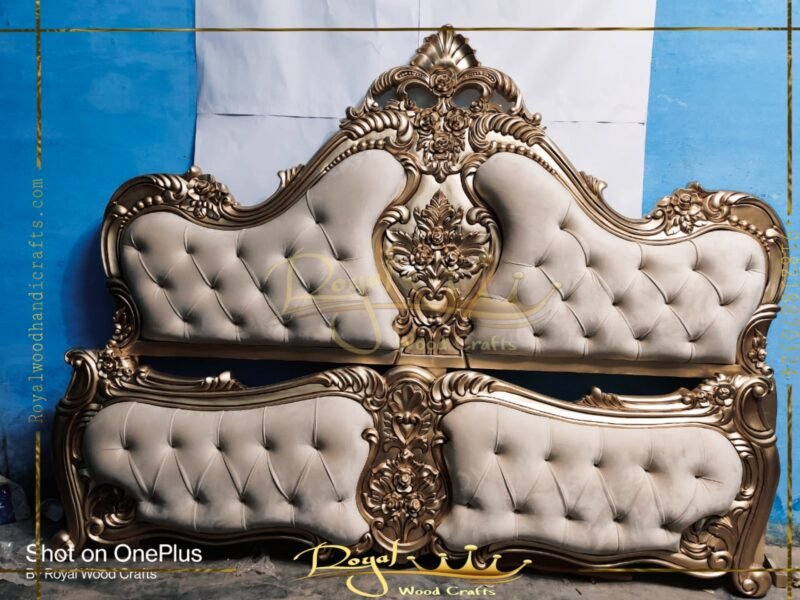 Picsart_22-06-05_23-22-03-463.jpg Woodino Wooden Carved Golden Bed RWC BD 10040