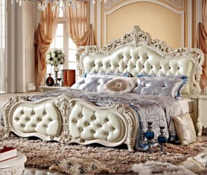 White Solid Teak Wood BED