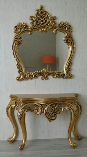 Classic Contemporary Antique Gold Console Table RWC CST 1006