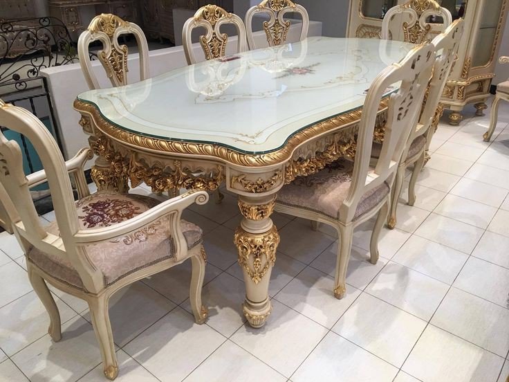 RWC-DT-100311-1.jpg Woodino Royal Dining Set 6 Seater in White & Gold RWC