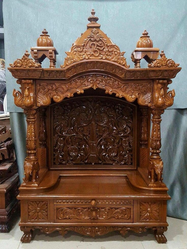 a61f98137b46ccefcdf2e18122d82c67-1.jpg Woodino Antique Temple/Mandir Handcrafted in Teak with High Gloss Finish RWC MR 1005